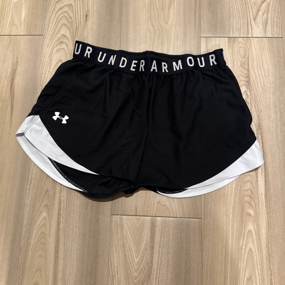 Under Armour Black and White Athletic Shorts